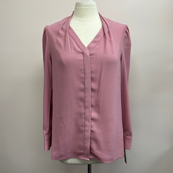 Tahari Tops - Tahari Long Sleeve Button Down Blouse in Makeup Pink